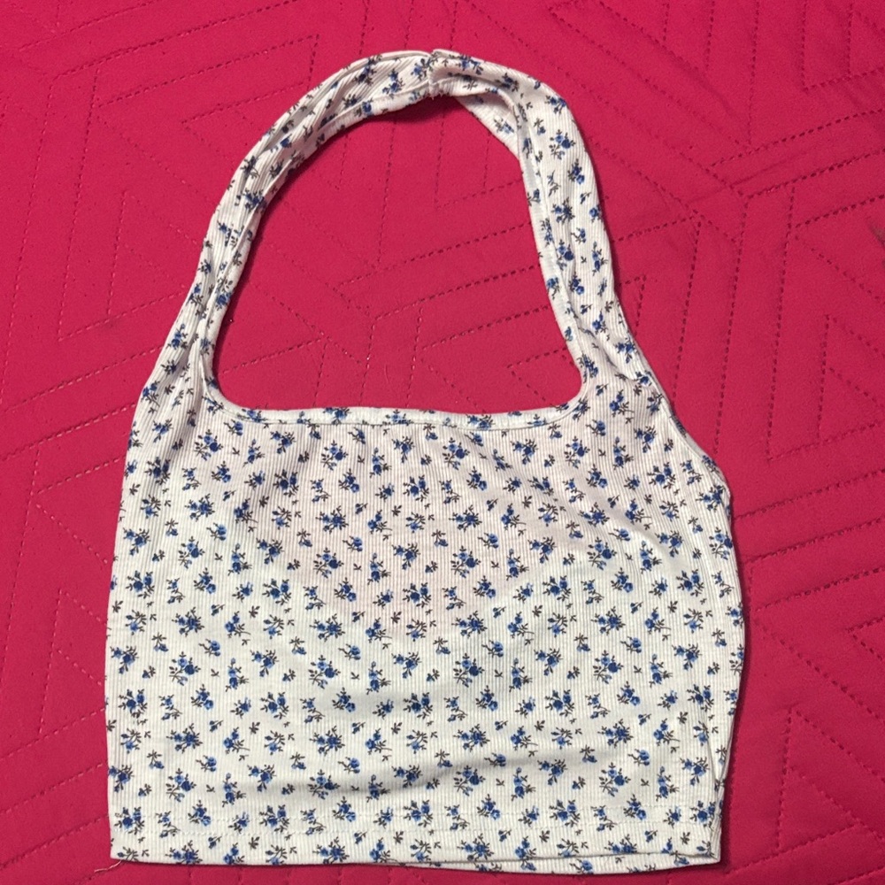 Floral White and Blue Women's shirt